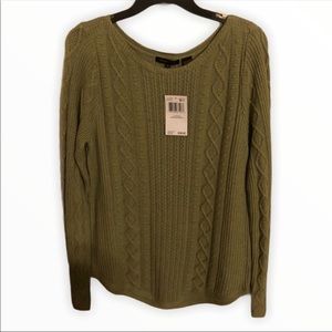 Jeanne Pierre Cable Knit Crew Sweater